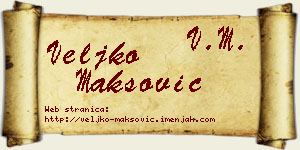 Veljko Maksović vizit kartica
